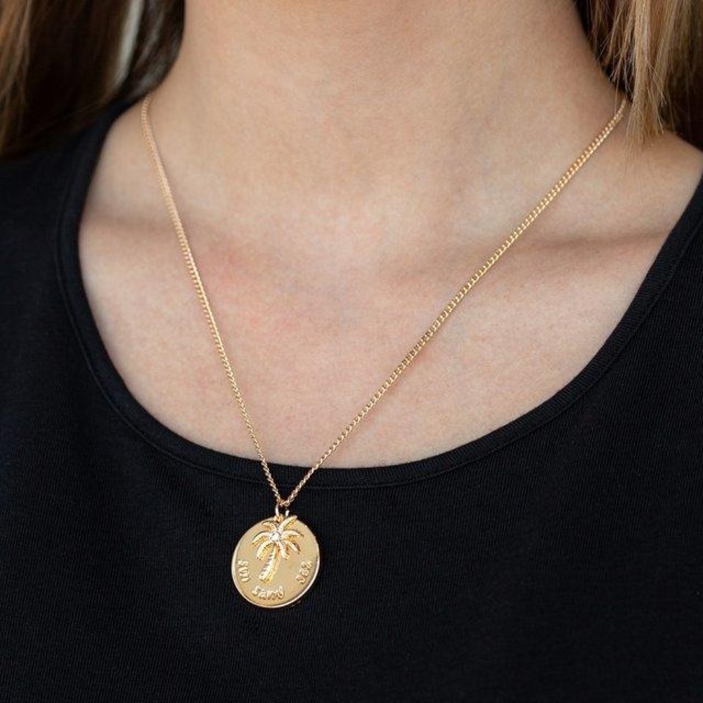 Paparazzi Gold Coin w/ Palm Tree Necklace